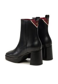 TOMMY HILFIGER - Tommy Hilfiger Botki Premium Leather High Heel Bootie FW0FW08100 Czarny. Kolor: czarny. Materiał: skóra