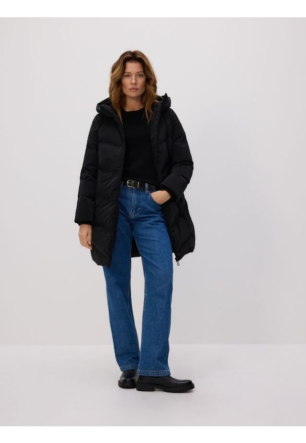 Reserved - Pikowana kurtka - czarny. Kolor: czarny. Materiał: tkanina