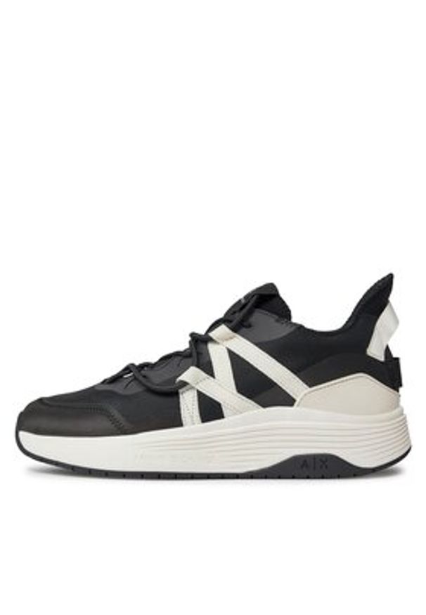 Armani Exchange Sneakersy XUX187 XV774 00002 Czarny. Kolor: czarny. Materiał: materiał