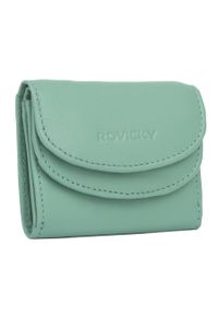 ROVICKY - Portfel damski Rovicky R-19-LFN j. zielony. Kolor: zielony. Materiał: skóra