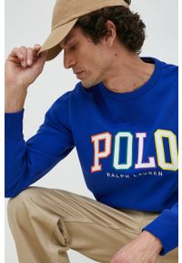 Polo Ralph Lauren bluza męska kolor niebieski z aplikacją. Typ kołnierza: polo. Kolor: niebieski. Materiał: dzianina. Wzór: aplikacja #4