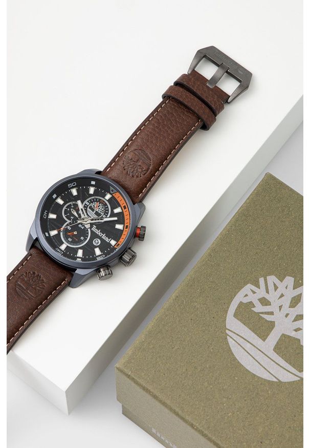 Timberland - Zegarek TBL.14816JLU.02A. Kolor: brązowy. Materiał: skóra, materiał