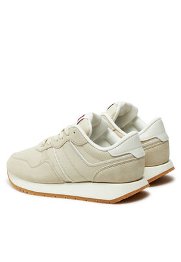 Tommy Jeans Sneakersy Tjw Eva Retro Runner EN0EN02771 Beżowy. Kolor: beżowy. Materiał: zamsz, skóra