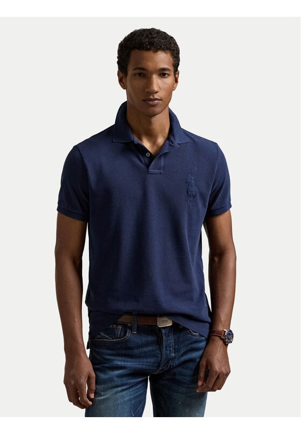 Polo Ralph Lauren Polo 710938137006 Granatowy Slim Fit. Typ kołnierza: polo. Kolor: niebieski. Materiał: bawełna