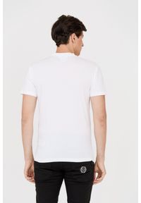 DSQUARED2 Męski biały t-shirt z zielonym liściem, Rozmiar M. Kolor: biały. Wzór: nadruk #4