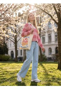 Sinsay - Sweter w paski - różowy. Kolor: różowy. Wzór: paski