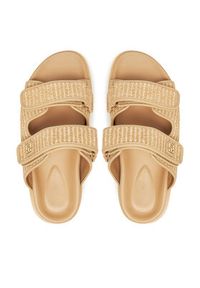 TOMMY HILFIGER - Tommy Hilfiger Klapki Double Strap Raffia FW0FW08940 Beżowy. Kolor: beżowy #5