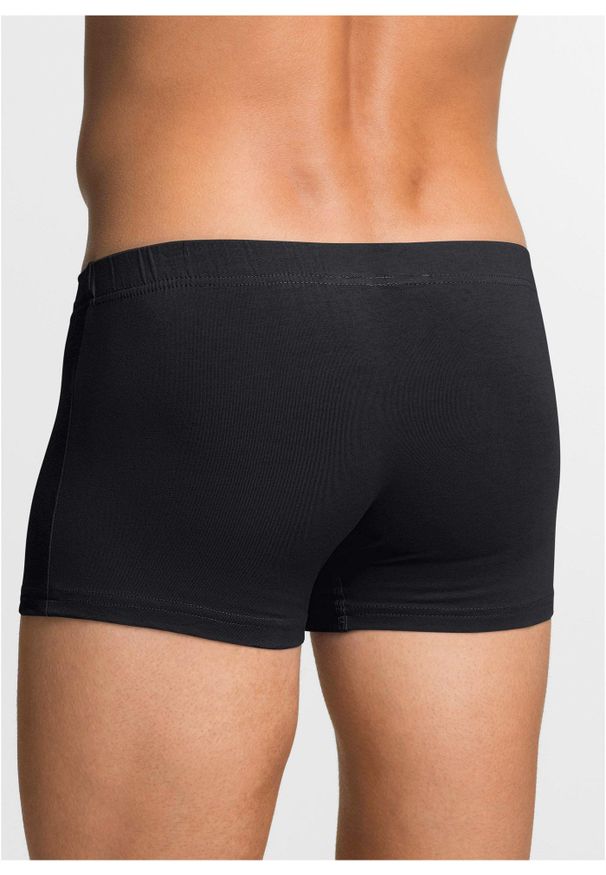 bonprix - Bokserki hipster z bawełną (3 pary). Kolor: czarny. Materiał: bawełna