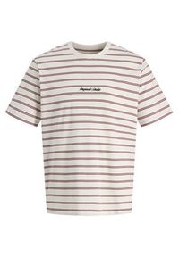 Jack & Jones T-Shirt Norrebro Stripe 12291021 Écru Regular Fit. Kolor: kremowy. Materiał: bawełna #7