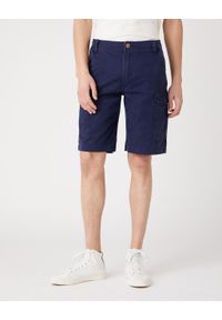 Wrangler - MĘSKIE SZORTY MATERIAŁOWE WRANGLER CASEY CARGO SHORTS LAKEPORT BLUE W1C350B08 112127695. Materiał: materiał