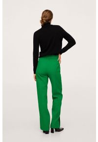 mango - Mango - Spodnie Maca. Stan: podwyższony. Kolor: zielony. Materiał: włókno #4