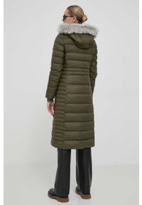 TOMMY HILFIGER - Tommy Hilfiger kurtka puchowa damska kolor brązowy przejściowa. Kolor: zielony. Materiał: puch #5