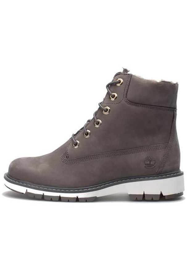 Buty do chodzenia damskie Timberland Lucia 6 Inch Warm Lined Boot WP. Wysokość cholewki: za kostkę. Zapięcie: sznurówki. Kolor: brązowy. Materiał: syntetyk, zamsz, materiał. Szerokość cholewki: normalna. Sport: turystyka piesza