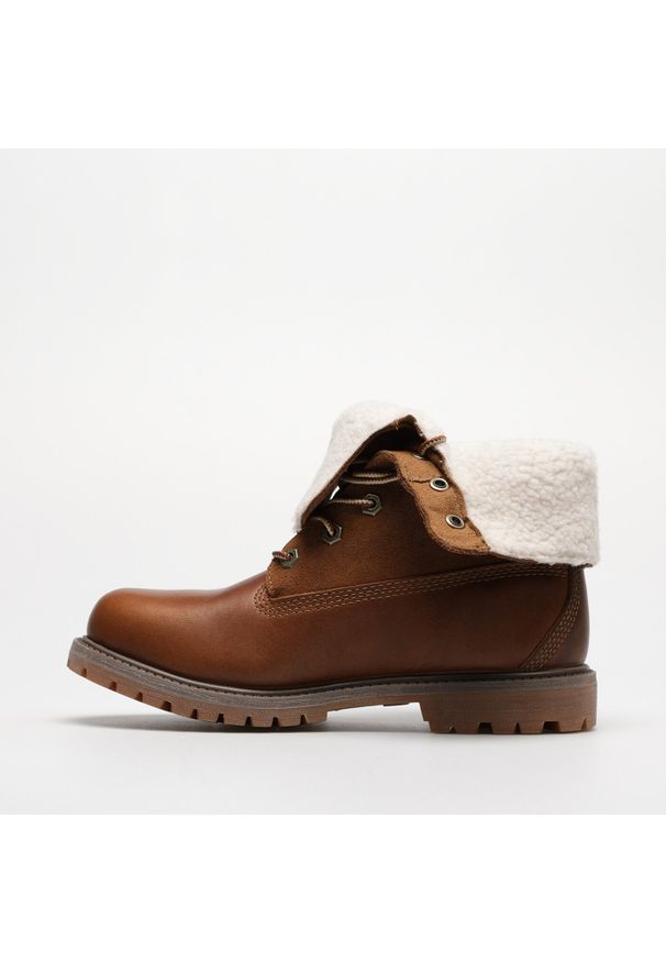 Timberland - Botki damskie TIMBERLAND Authentics Teddy Fleece W. Okazja: na co dzień. Zapięcie: sznurówki. Kolor: brązowy. Materiał: polar, guma, skóra. Szerokość cholewki: normalna. Sezon: zima. Styl: klasyczny, casual