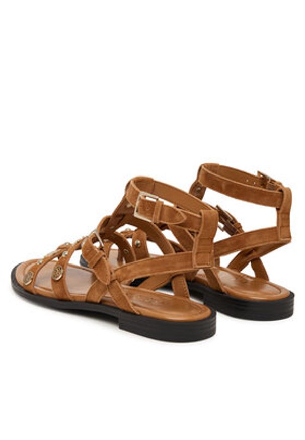 Guess Sandały FLJY2Z SUE03 Brązowy. Kolor: brązowy. Materiał: zamsz, skóra