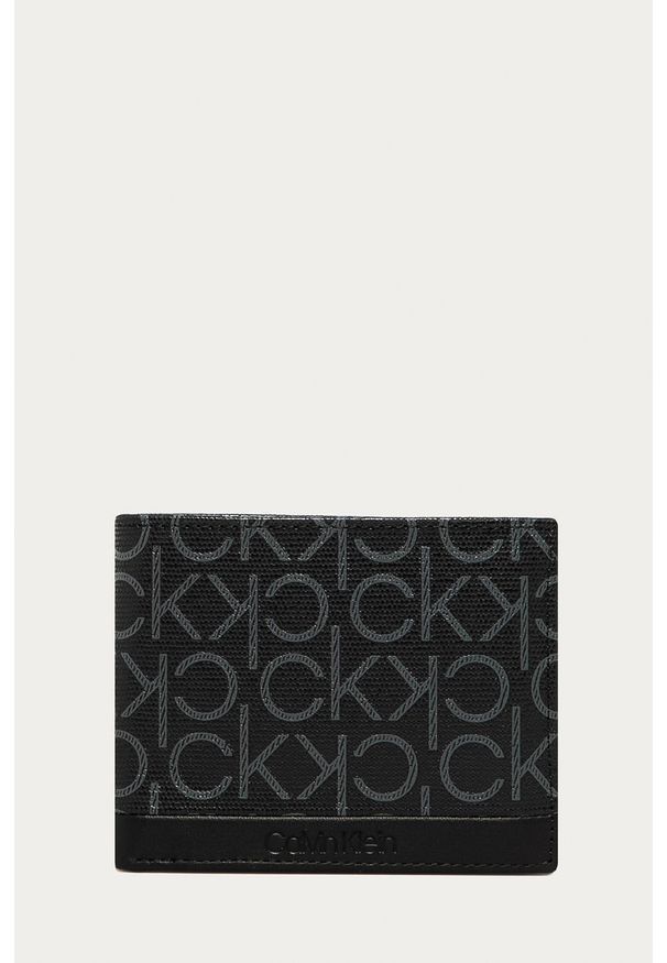 Calvin Klein - Portfel. Kolor: czarny. Materiał: bawełna, materiał, skóra