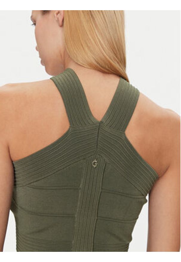 Guess Top W5GR32 Z2XY0 Zielony Slim Fit. Kolor: zielony. Materiał: wiskoza