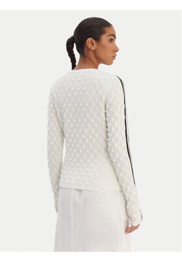 Adidas - adidas Sweter Solid Spike KS6461 Écru Slim Fit. Kolor: kremowy. Materiał: syntetyk