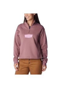 columbia - Bluza damska Columbia Lodge Quarter Zip. Kolor: czerwony, wielokolorowy, różowy. Materiał: bawełna, poliester