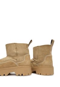 TOMMY HILFIGER - Tommy Hilfiger Śniegowce Real Shearling Pullon FW0FW08997 Beżowy. Kolor: beżowy. Materiał: zamsz, skóra #4