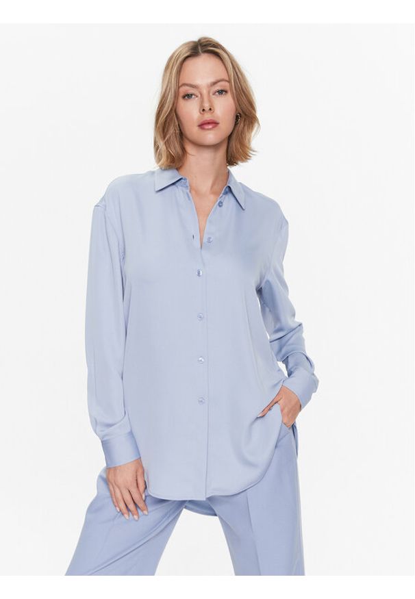 Calvin Klein Koszula Cdc K20K203498 Niebieski Relaxed Fit. Kolor: niebieski. Materiał: syntetyk
