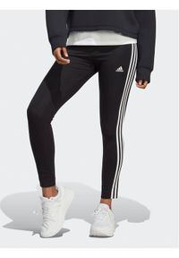 Adidas - adidas Legginsy Essentials 3-Stripes High-Waisted Single Jersey Leggings IC7151 Czarny. Kolor: czarny. Materiał: bawełna