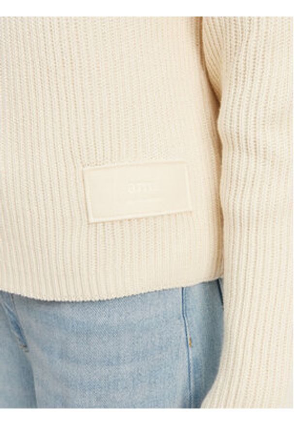 AMI PARIS - AMI Paris Sweter FKS024.KN0031 Écru Regular Fit. Materiał: bawełna