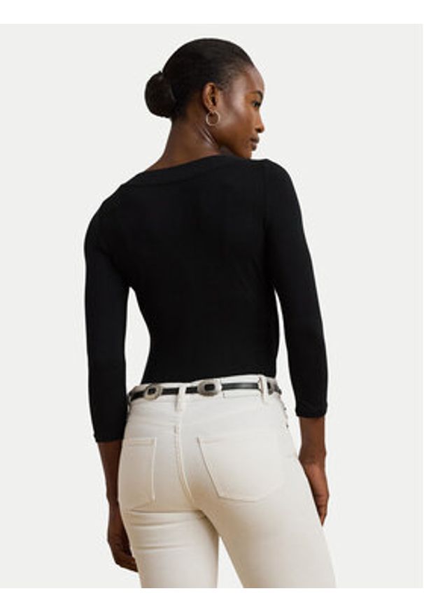 Lauren Ralph Lauren Bluzka 200824366001 Czarny Slim Fit. Kolor: czarny. Materiał: wiskoza