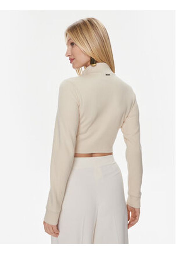 Guess Bluza Ls Mariah Croset Top W4RQ22 KC360 Beżowy Regular Fit. Kolor: beżowy. Materiał: syntetyk