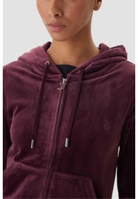Juicy Couture - JUICY COUTURE Śliwkowa bluza damska Robertson Hoodie, Rozmiar L. Okazja: na co dzień. Kolor: fioletowy. Materiał: materiał. Styl: casual, elegancki, klasyczny #2