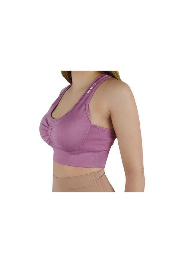 Gym Hero - Biustonosz sportowy damski GymHero Miami Cute Bra. Kolor: fioletowy. Materiał: poliamid, elastan. Sport: fitness