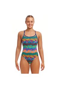 FUNKITA - Strój kąpielowy damski jednoczęściowy na basen plażę Funkita. Kolor: pomarańczowy, wielokolorowy, zielony