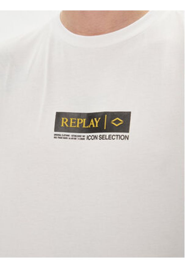 Replay T-Shirt M6755.000.2660 Biały Regular Fit. Kolor: biały. Materiał: bawełna