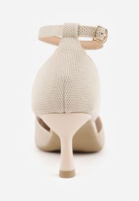 Born2be - Beżowe Czółenka z Tkaniny VICES na Szpilce z Paskiem Wokół Kostki i Wkładką Soft-Pillow Vhestarish. Okazja: na co dzień, do pracy, na spotkanie biznesowe. Zapięcie: pasek. Kolor: beżowy. Materiał: tkanina. Obcas: na szpilce. Styl: casual, biznesowy, elegancki #4