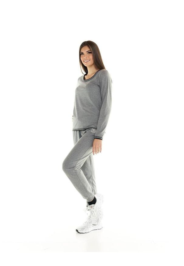 LEONE 1947 APPAREL - Damska koszulka Leone z długim rękawem Leisure. Kolor: szary. Materiał: tkanina. Długość rękawa: długi rękaw. Długość: długie. Sport: fitness