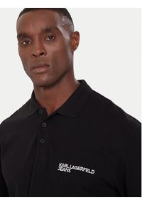 Karl Lagerfeld Jeans Polo A4M17028 Czarny Regular Fit. Typ kołnierza: polo. Kolor: czarny. Materiał: bawełna #3
