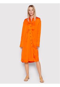 Herskind Sukienka koszulowa Barba 4422370 Pomarańczowy Oversize. Kolor: pomarańczowy. Materiał: wiskoza. Typ sukienki: oversize, koszulowe
