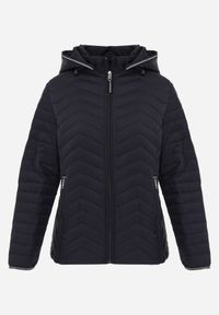 Born2be - Granatowa Pikowana Kurtka Przejściowa z Ozdobną Lamówką przy Kapturze Tidorna. Okazja: na spacer, na co dzień. Kolor: niebieski. Materiał: poliester, jeans. Styl: casual, elegancki #5