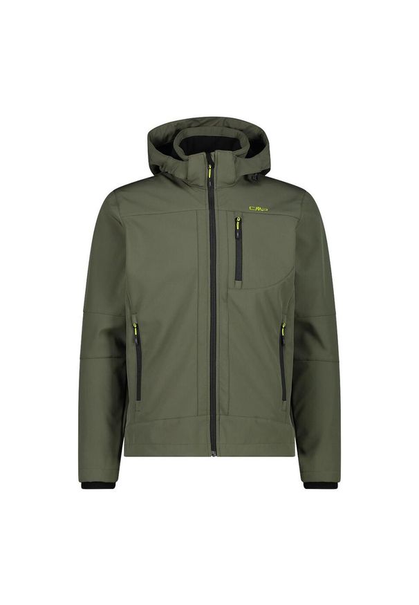 Kurtka męska turystyczna CMP 3A01787N. Typ kołnierza: kaptur. Kolor: zielony. Materiał: softshell. Sport: turystyka piesza