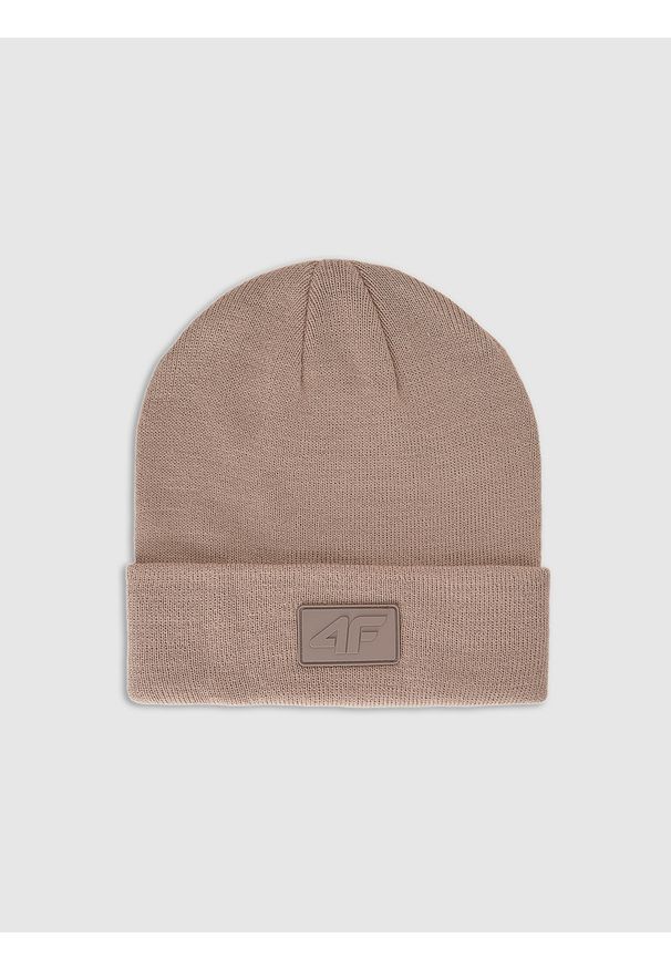 4f - 4F Czapka beanie dziecięca - beżowa Uniwersalny. Kolor: beżowy. Materiał: syntetyk, materiał. Sezon: zima. Styl: casual