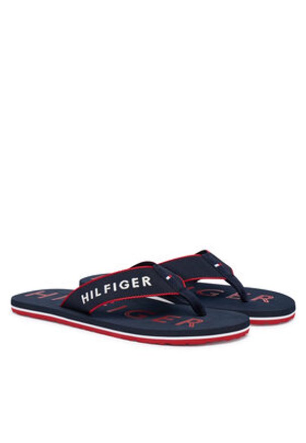 TOMMY HILFIGER - Tommy Hilfiger Japonki Sporty Hilfiger Beach Sandal FM0FM05913 Granatowy. Kolor: niebieski. Materiał: materiał. Styl: sportowy