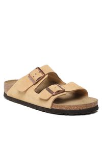 Birkenstock Klapki Arizona 1026174 Beżowy. Kolor: beżowy. Materiał: skóra, welur