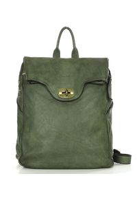 Plecak damski zielony MARCO MAZZINI v71b. Kolor: zielony. Materiał: skóra #1