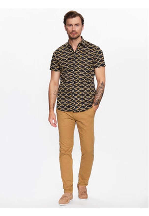 INDICODE Koszula Bricio 20-368 Czarny Regular Fit. Kolor: czarny. Materiał: bawełna