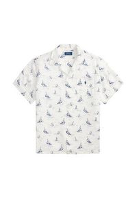 Polo Ralph Lauren Koszula 710B18630001 Biały Regular Fit. Typ kołnierza: polo. Kolor: biały. Materiał: len #5