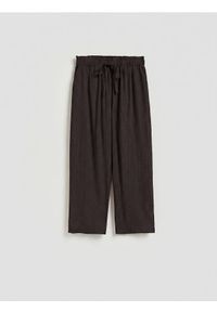 Reserved - Spodnie z wiskozą - brązowy. Kolor: brązowy. Materiał: wiskoza #1