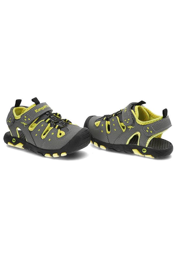 KangaRoos - Szare Sandały Kangaroos Wygodne Buty Dziecięce. Zapięcie: rzepy. Kolor: szary. Materiał: materiał