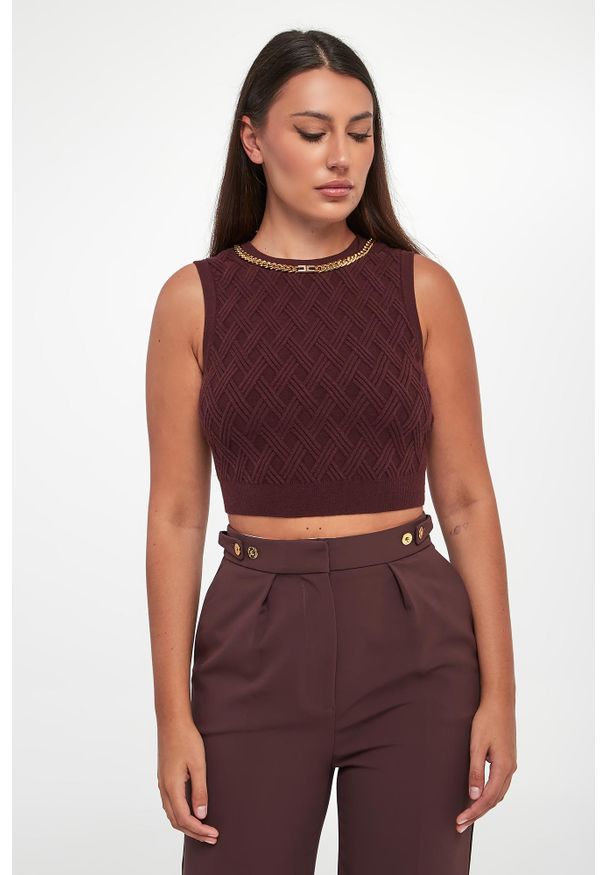 Elisabetta Franchi - Top damski z łańcuchem ELISABETTA FRANCHI