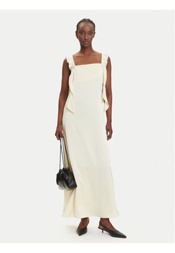 Vero Moda Sukienka koktajlowa Eloisa 10340914 Beżowy Slim Fit. Kolor: beżowy. Materiał: syntetyk. Styl: wizytowy