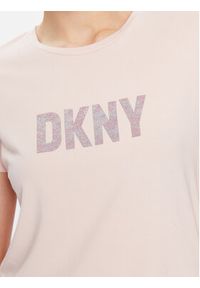 DKNY T-Shirt P9BH9AHQ Różowy Regular Fit. Kolor: różowy. Materiał: bawełna #3